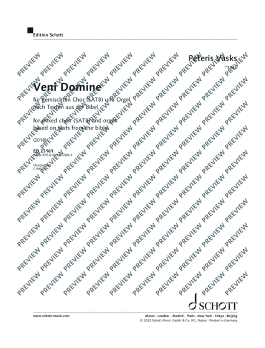 Veni Domine 4-Part scores gallery preview page 2
