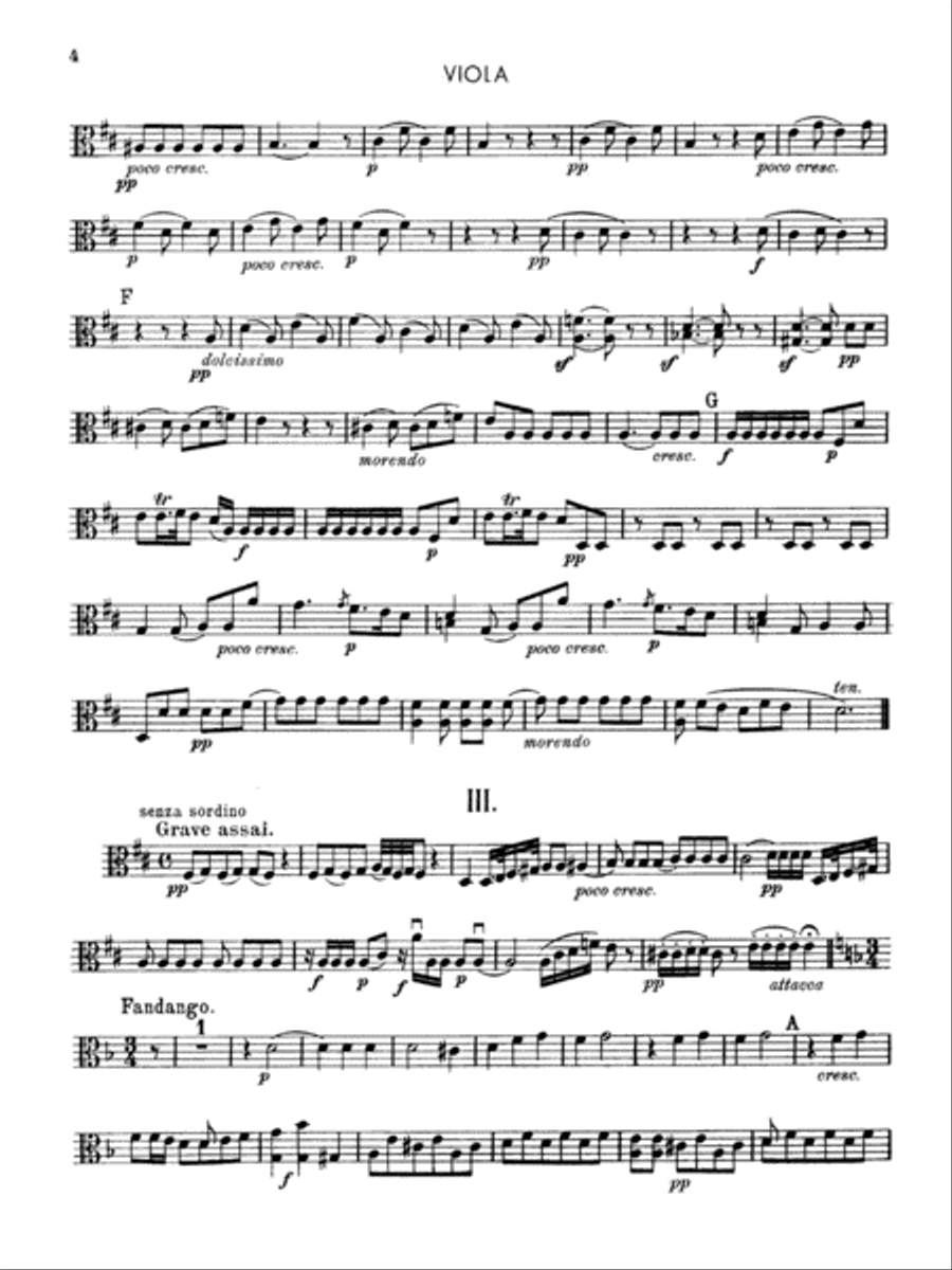 Boccherini: First Quintet in D Major, for Two Violins, Viola, Cello and Guitar Viola scores gallery preview page 4