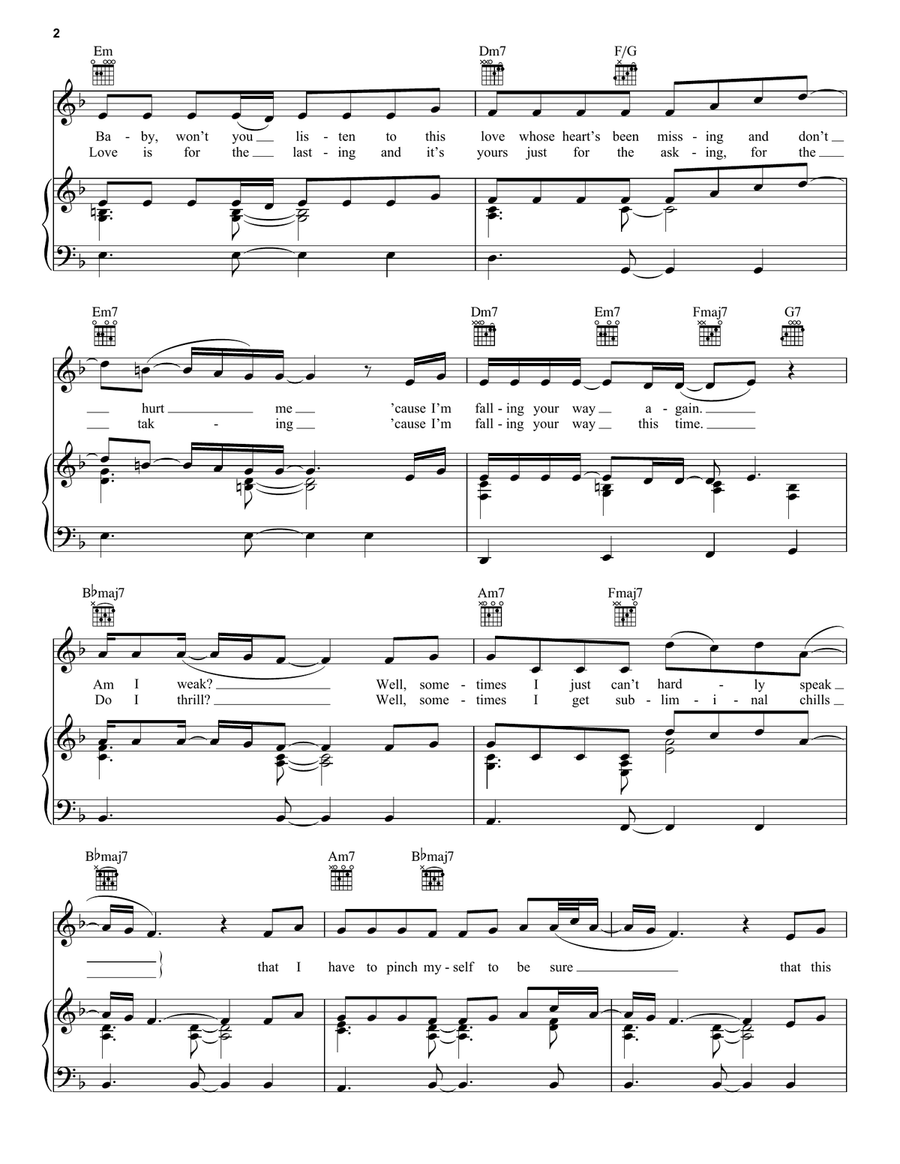 Ooo La La La Piano, Vocal, Guitar scores gallery preview page 2