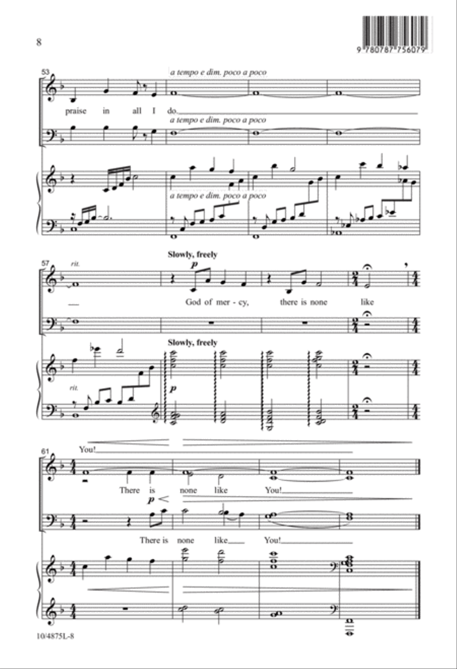 There Is None Like You! 4-Part scores gallery preview page 8