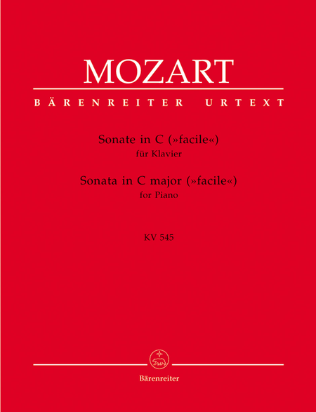 Wolfgang Amadeus Mozart : Sonate in C facile fur Klavier - Sonata in C major facile for Piano