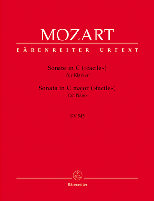 Book cover for Sonata for Piano C major KV 545 'Facile'