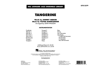 Book cover for Tangerine (arr. John Wasson) - Conductor Score (Full Score)