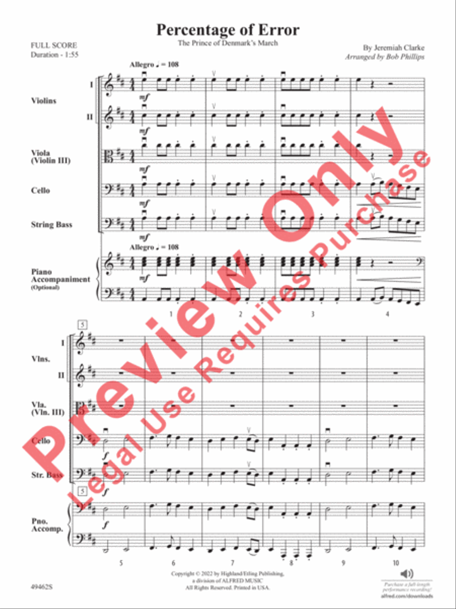 Percentage of Error String Orchestra scores gallery preview page 4