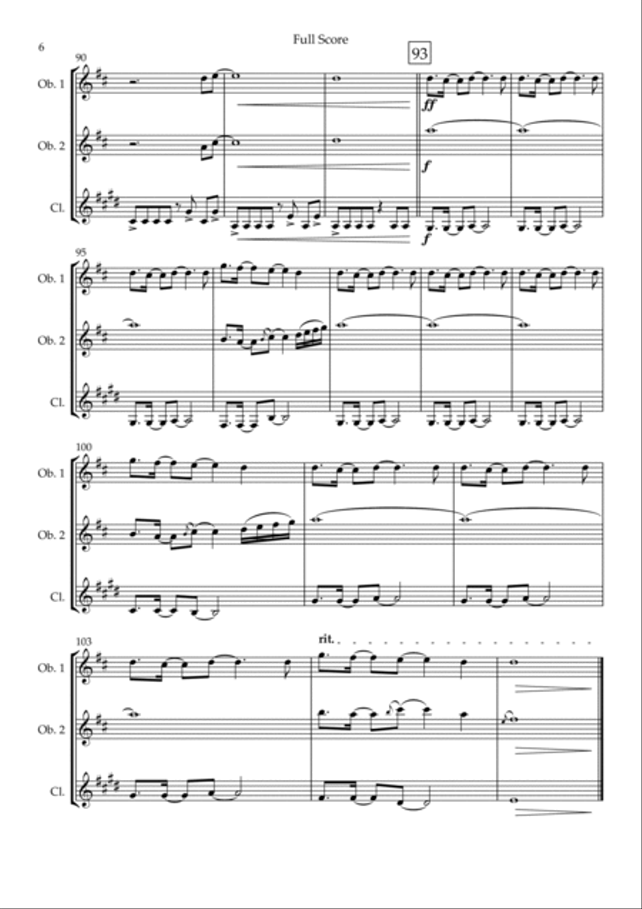 Without You Woodwind Trio scores gallery preview page 6