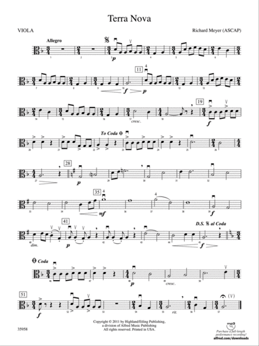 Terra Nova: Viola String Orchestra scores gallery preview page 1