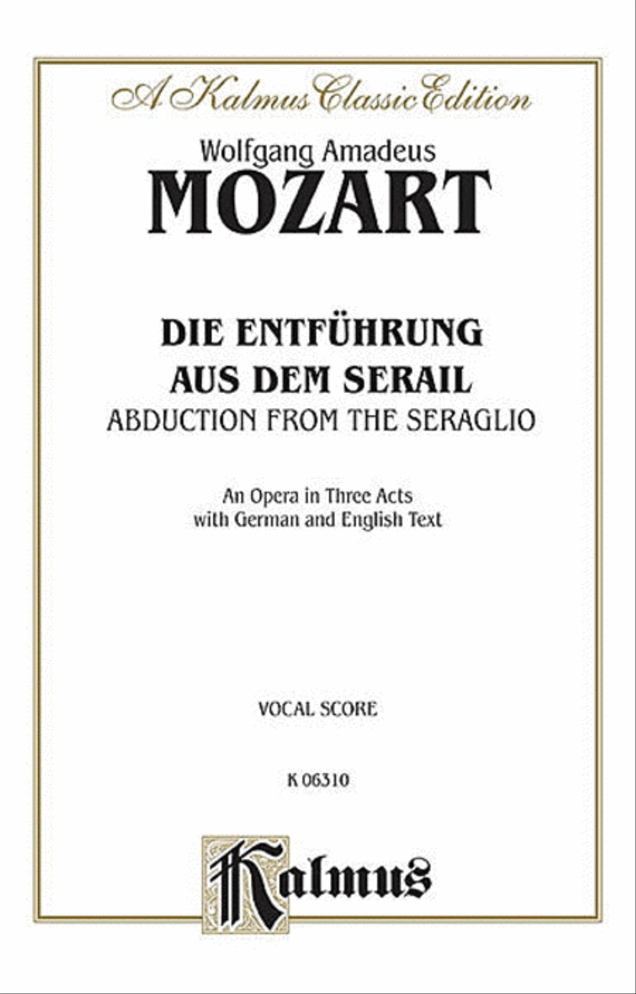 The Abduction from the Seraglio Voice scores gallery preview page 1