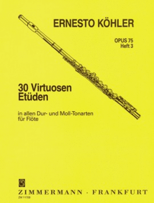 Book cover for 30 Virtuoso Etudes Op. 75 Heft 3