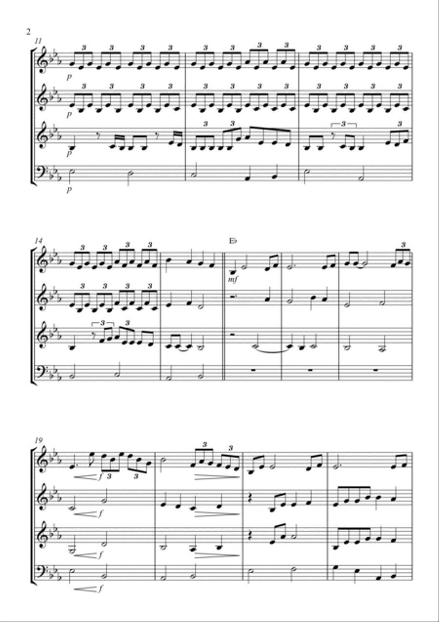 Con Te Partiro (time To Say Goodbye) Brass Quartet scores gallery preview page 2