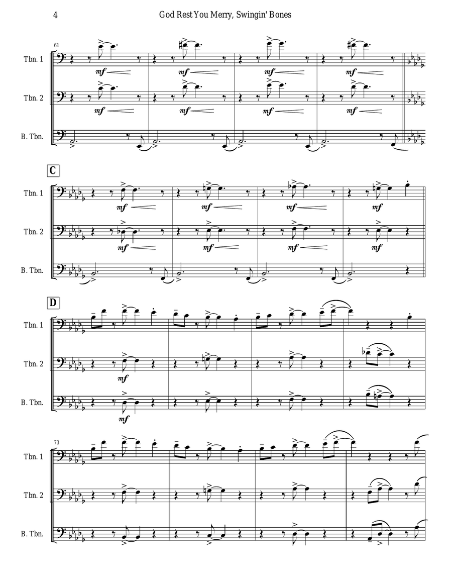 Gentlemen (Trombone Trio), God Rest You Merry Trombone Trio scores gallery preview page 4