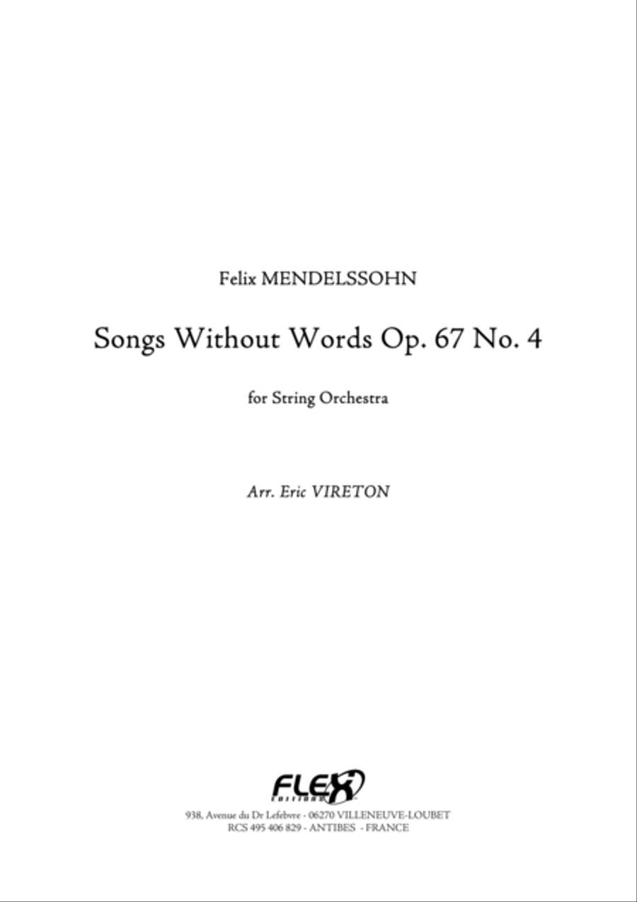 Songs Without Words Opus 67 No. 4 Orchestra scores gallery preview page 1
