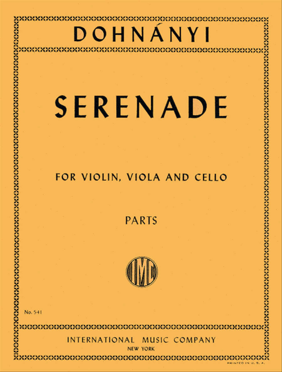 Serenade In C Major, Opus 10 String Trio scores gallery preview page 1