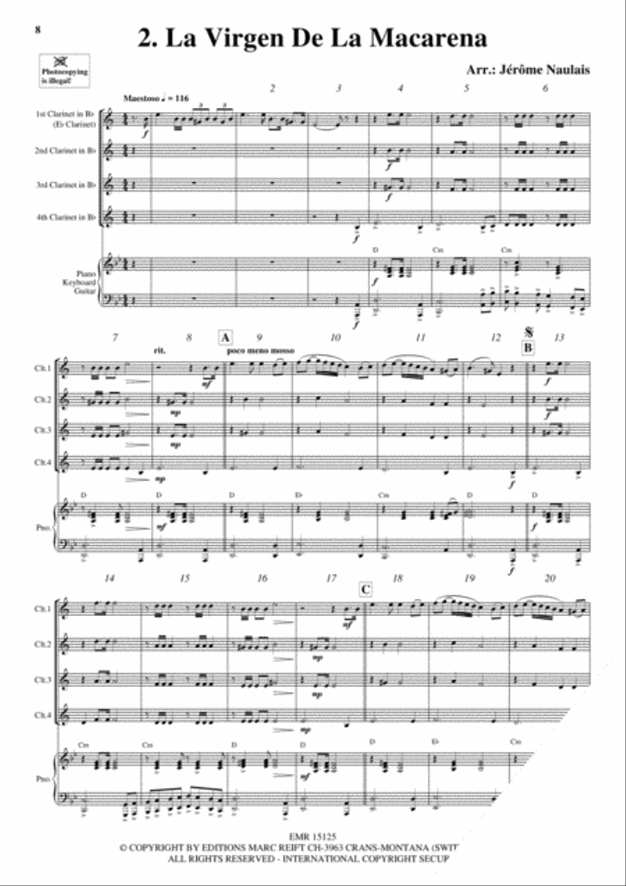 4 Clarinets & Piano Vol. 8 Clarinet scores gallery preview page 4