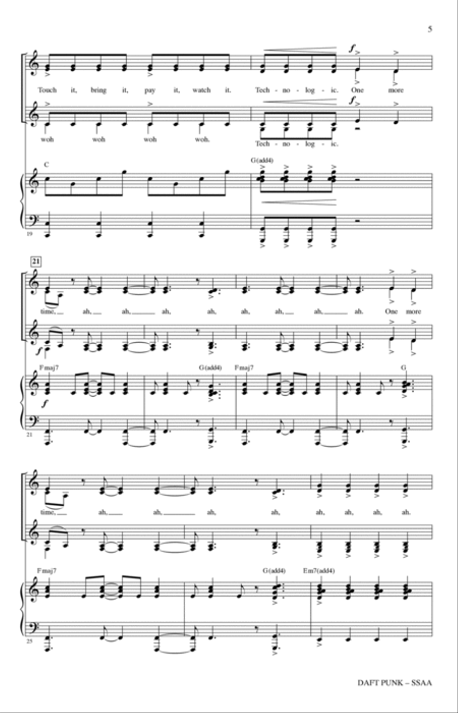 Daft Punk (Choral Medley) (arr. Mark Brymer) SSAA scores gallery preview page 4