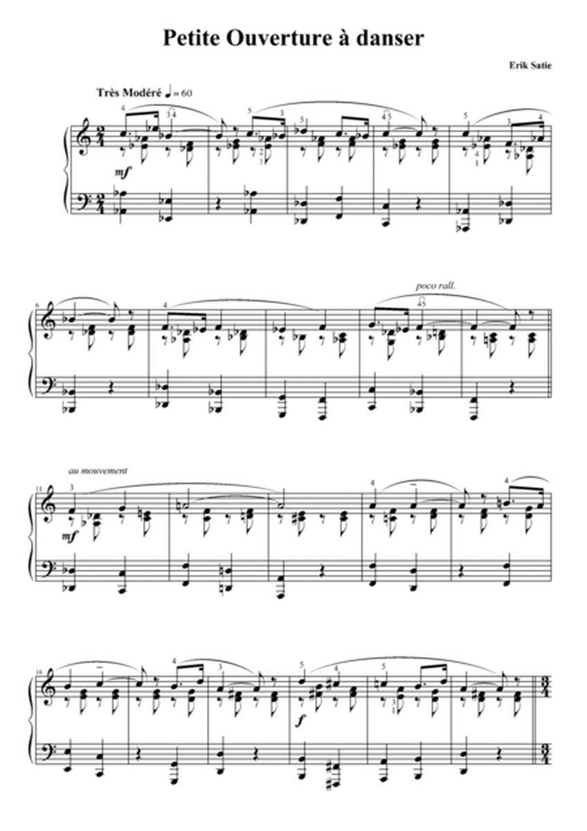 Erik Satie - Petite Ouverture à Danser [PIANO SCORE]
