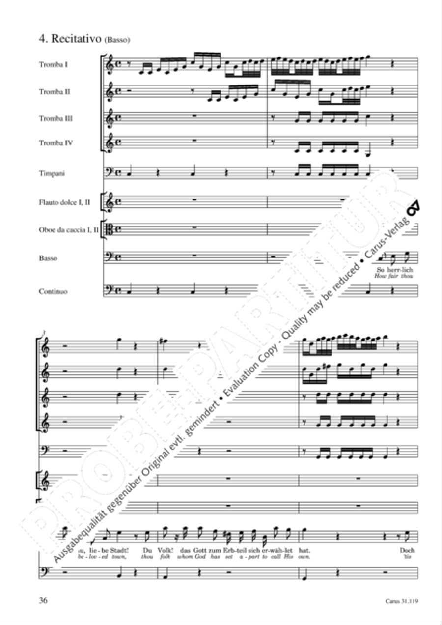 Praise the Lord, O Jerusalem (Preise, Jerusalem, den Herrn) 4-Part scores gallery preview page 37