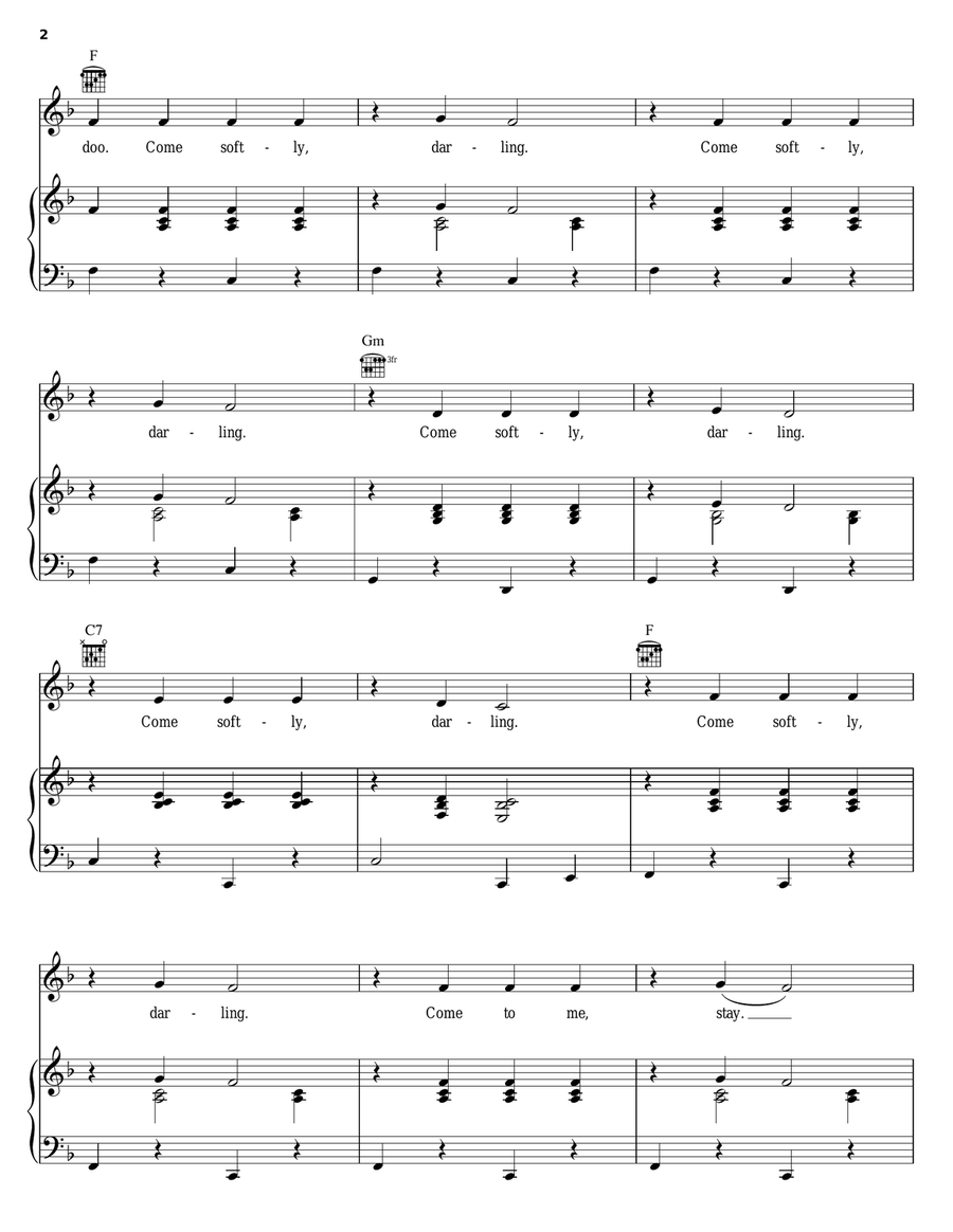 Come Softly To Me Come Softly To Me Piano, Vocal, Guitar scores gallery preview page 2