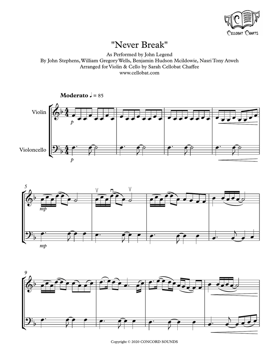Never Break String Duet scores gallery preview page 1