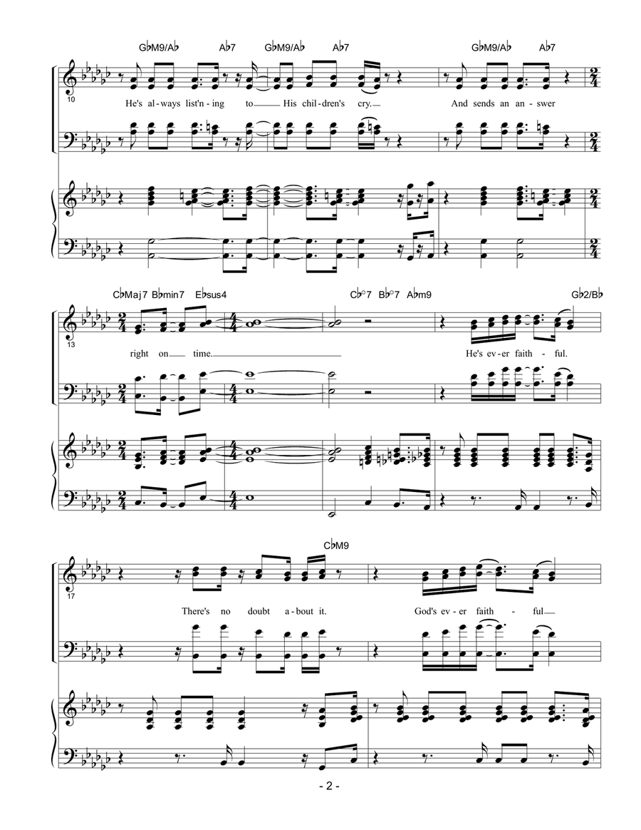 He's Ever Faithful 4-Part scores gallery preview page 2