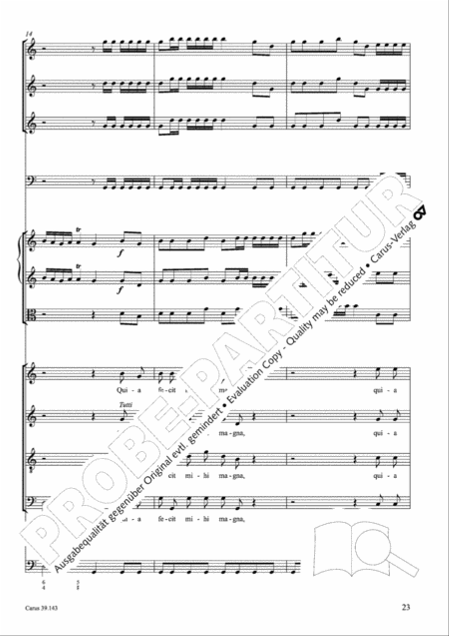 Magnificat in C major 4-Part scores gallery preview page 24