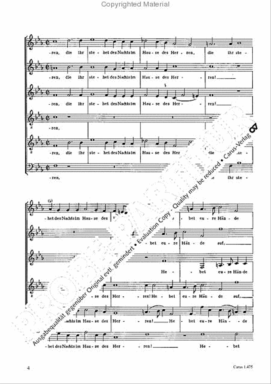 Siehe, lobet den Herren, alle Knechte Choir scores gallery preview page 5