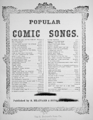 Popular Comic Songs. The Curly Little Bow-Wow
