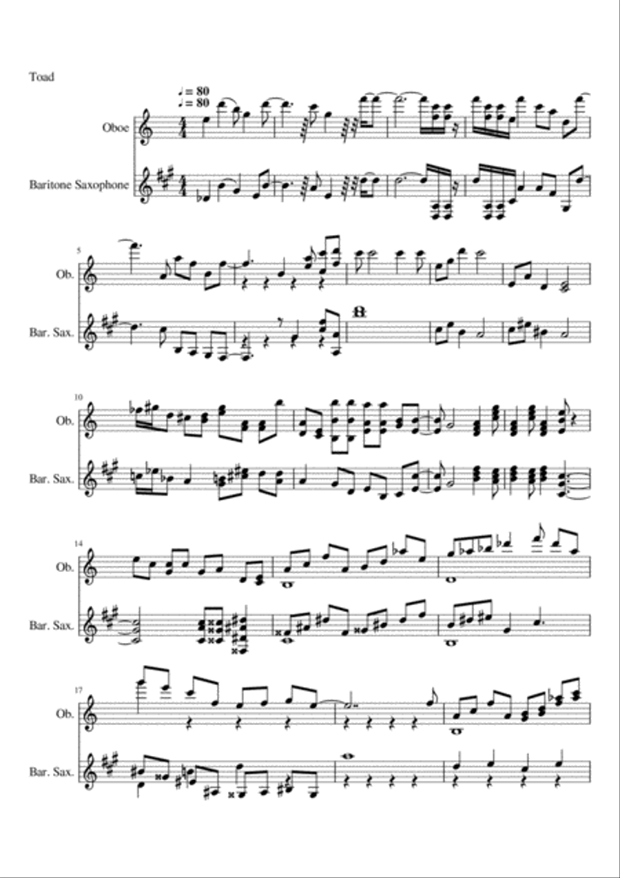 Toad Woodwind Duet scores gallery preview page 1