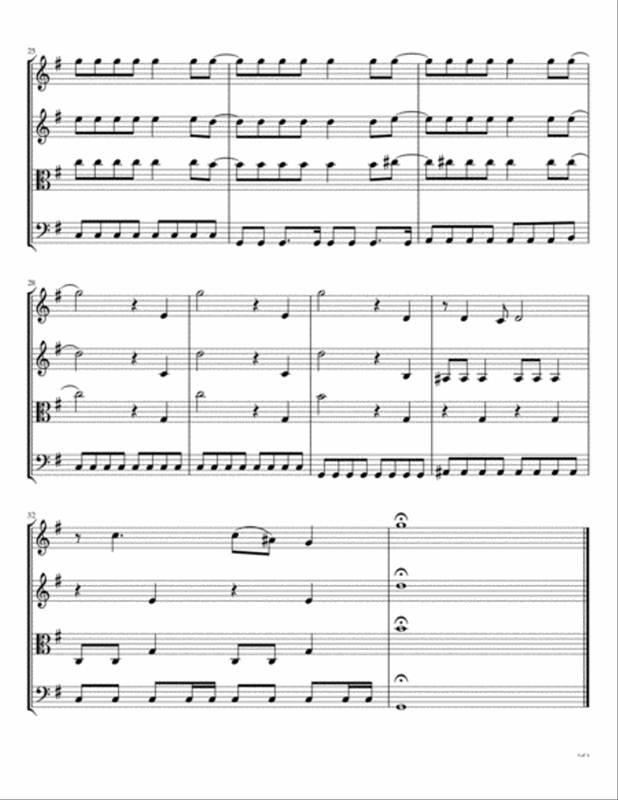 Sgt. Pepper's Lonely Hearts Club Band (reprise) String Quartet scores gallery preview page 5