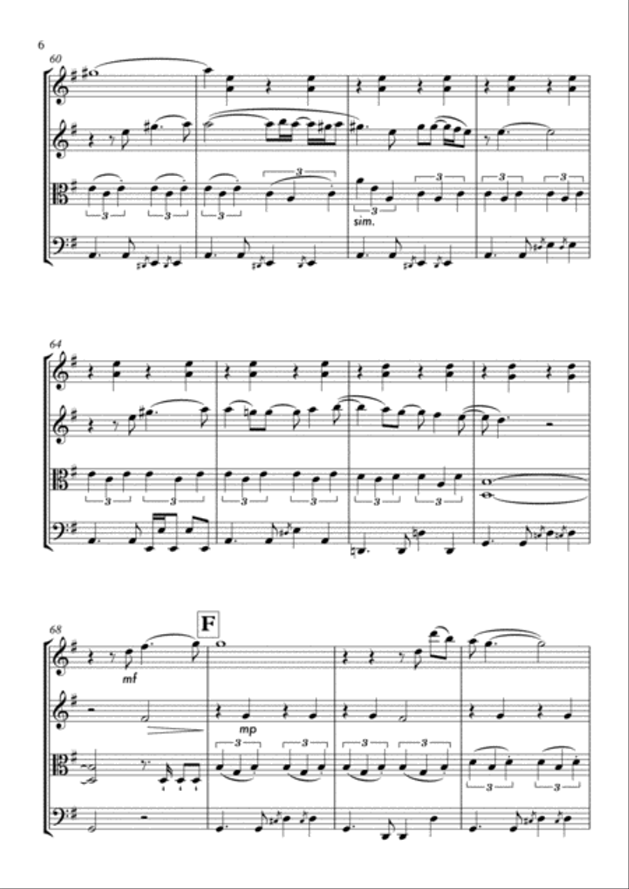 I Just Called To Say I Love You String Quartet scores gallery preview page 6