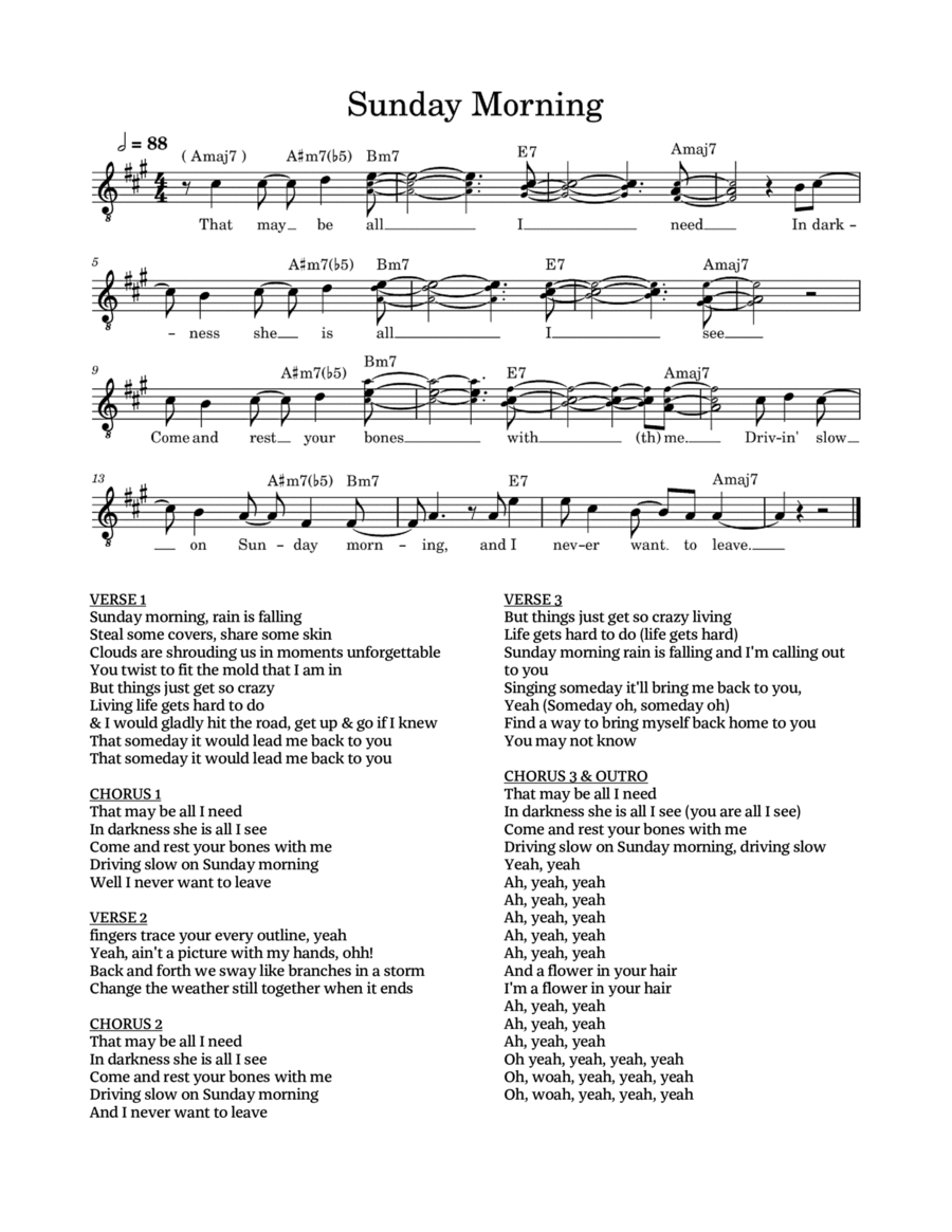 Sunday Morning Sunday Morning TTB scores gallery preview page 1