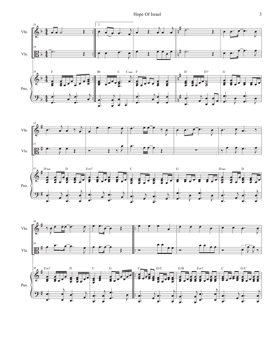 Hope Of Israel Hope Of Israel String Duet scores gallery preview page 3