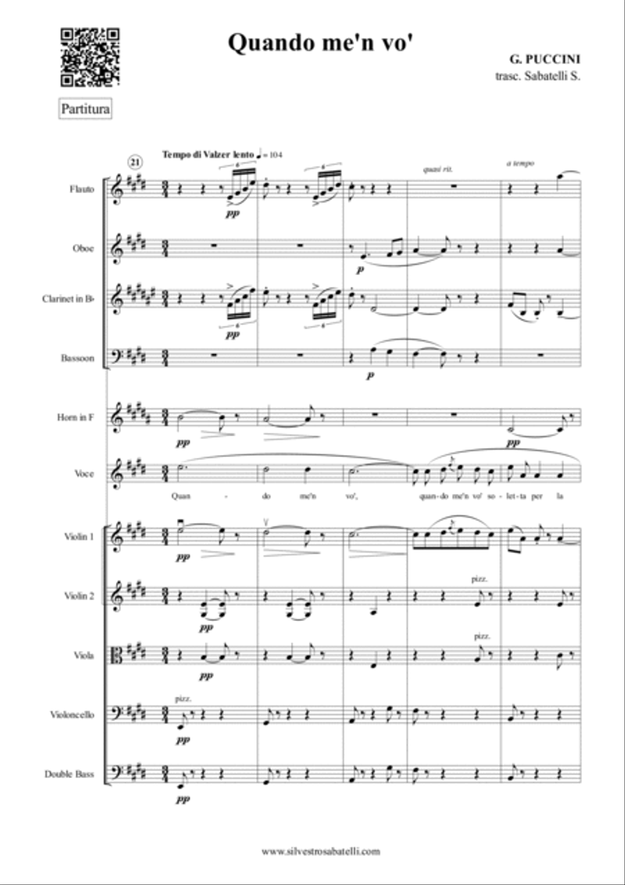 Quando m'en vo - La Bohème Large Ensemble scores gallery preview page 2