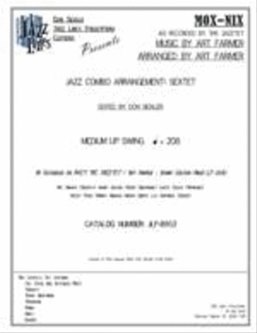 Mox-Nix Tenor Saxophone scores gallery preview page 1