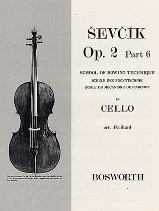 Book cover for Sevcik for Cello - Opus 2, Part 6