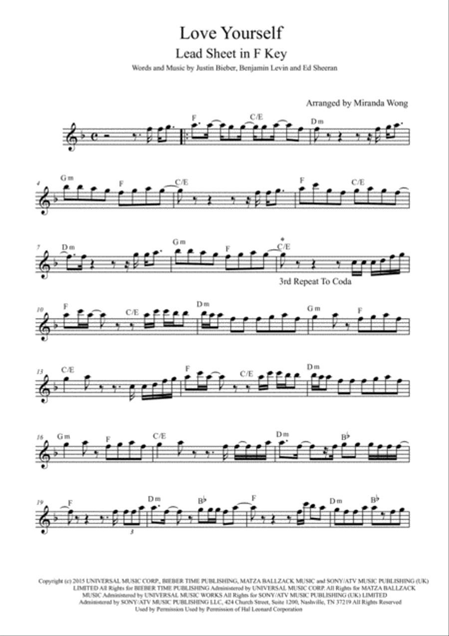 Love Yourself Small Ensemble scores gallery preview page 1