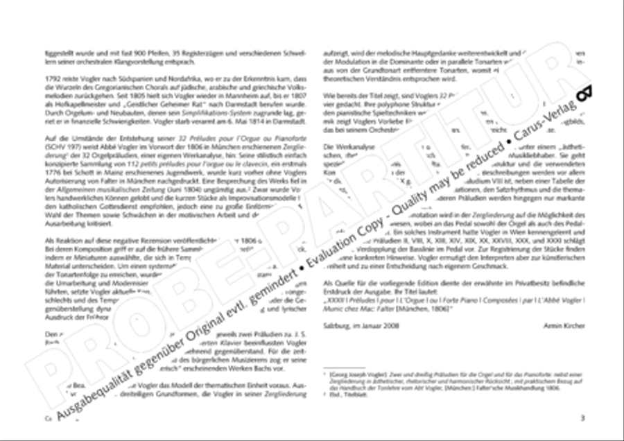 Vogler, 32 Preludes pour l' Orgue ou Pianoforte Piano scores gallery preview page 4