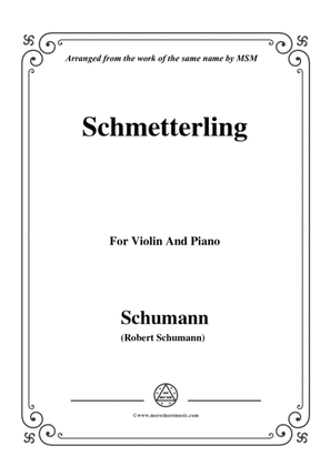 Book cover for Schumann-Schmetterling,Op.79,No.2,for Violin and Piano