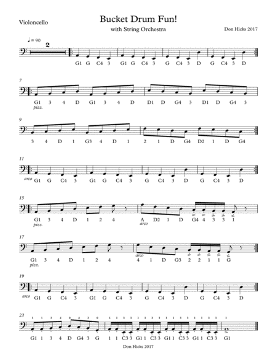 Bucket Drum Fun with String Orchestra Percussion Ensemble scores gallery preview page 4