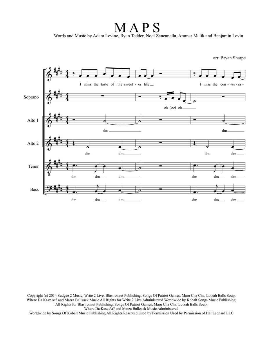 Maps 4-Part scores gallery preview page 1