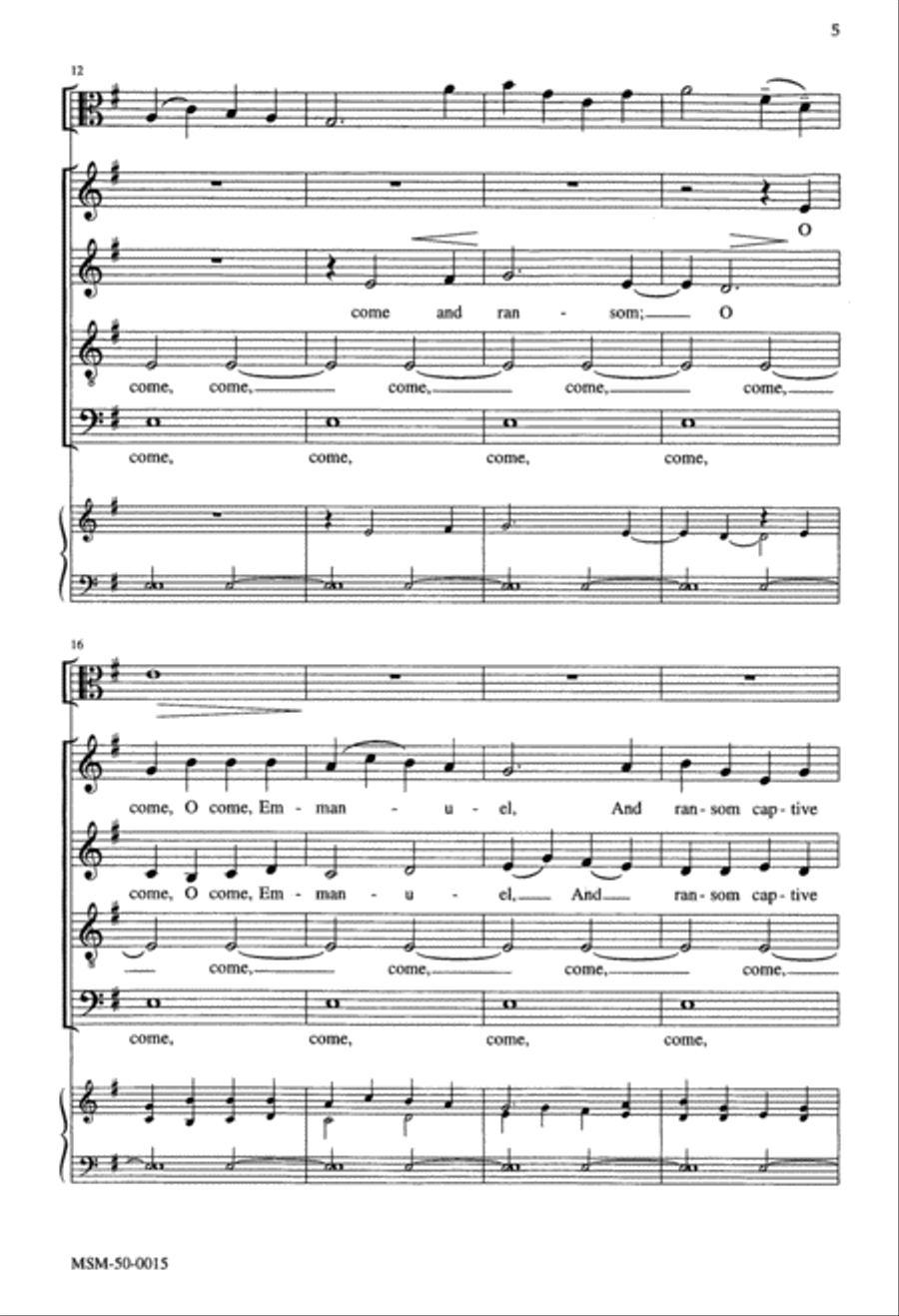 O Come, O Come, Emmanuel O Come, O Come, Emmanuel SSATBB scores gallery preview page 3