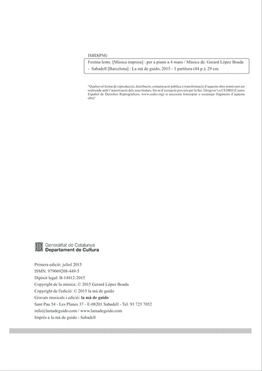 Festina lente Festina lente 2 Pianos, 4-Hands scores gallery preview page 4