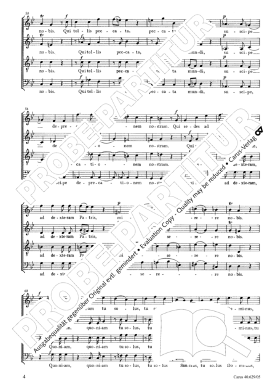 Missa brevis in B flat major 4-Part scores gallery preview page 5
