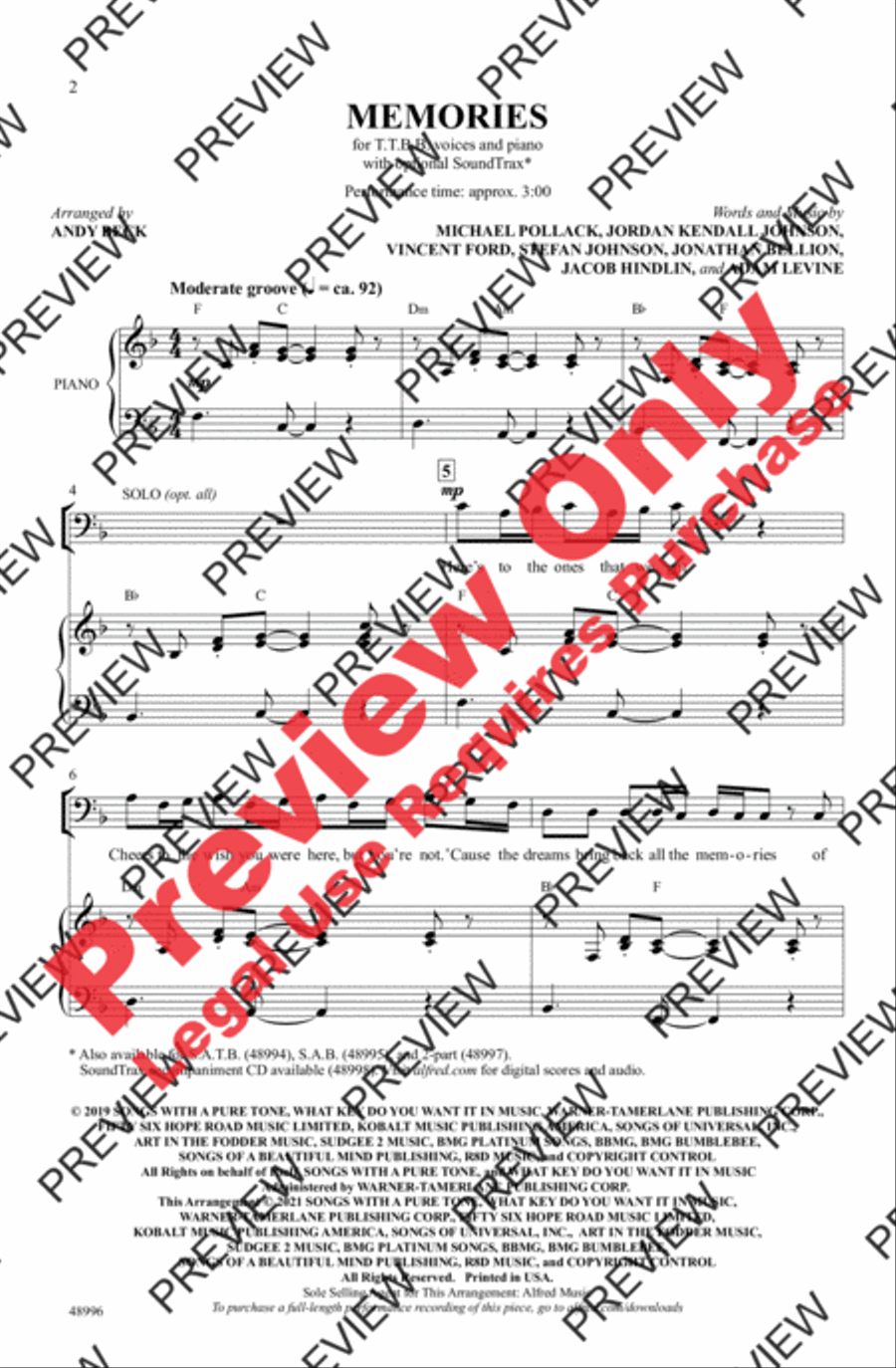 Memories Men's Choir scores gallery preview page 2