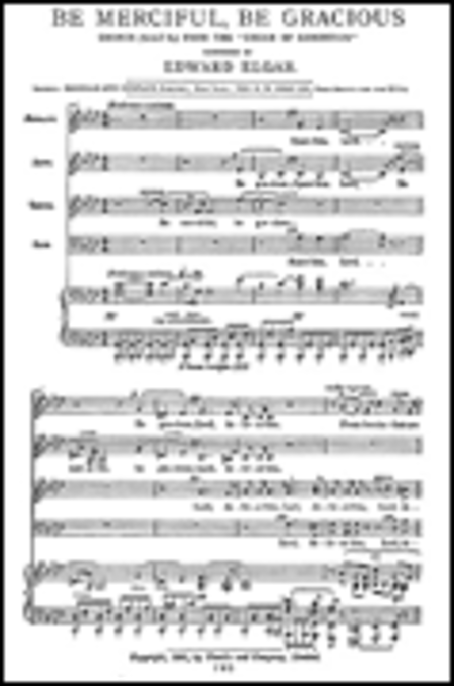 Elgar: Be Merciful, Be Gracious for SATB and Organ or Piano acc.