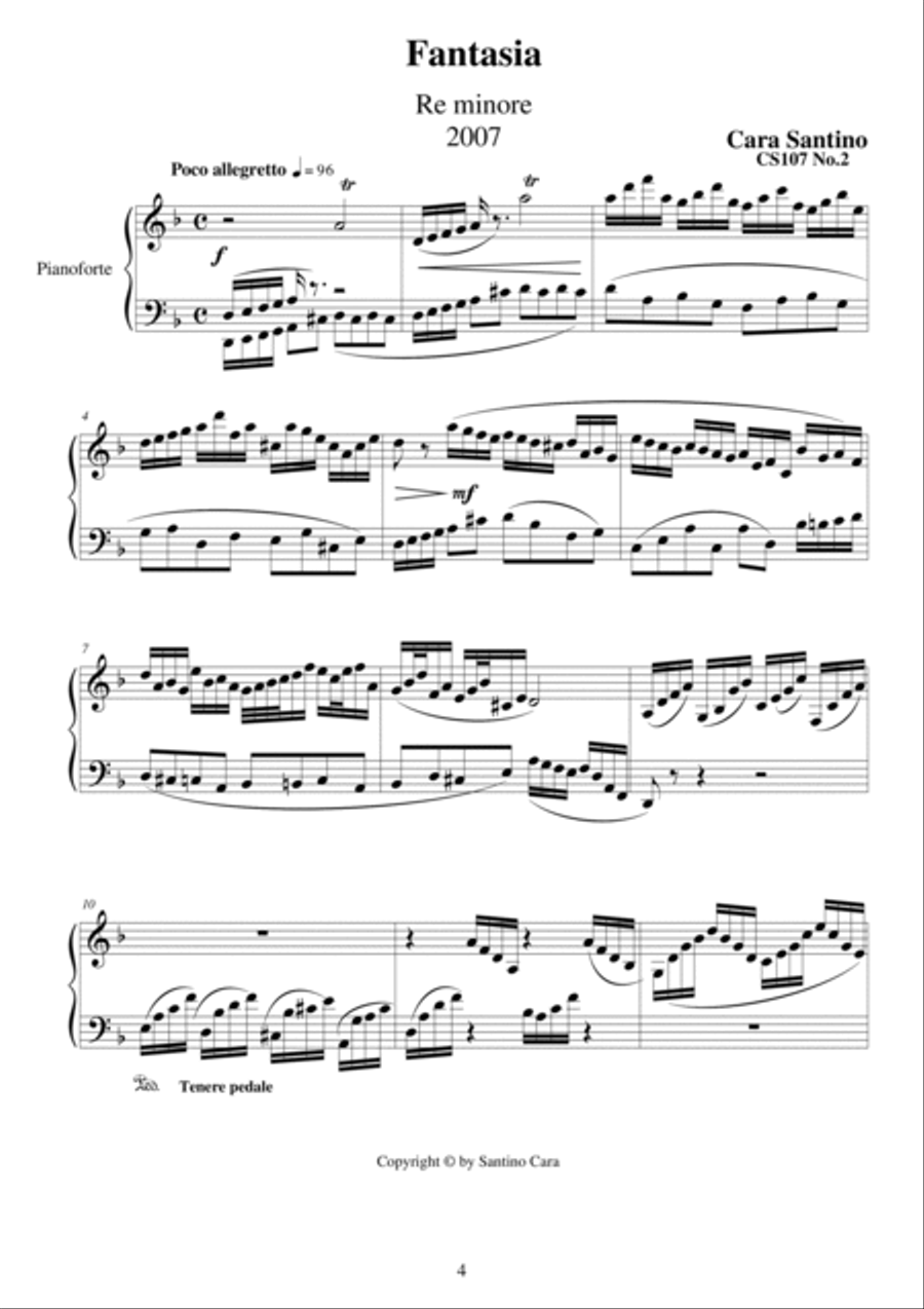 Little Prelude and Fantasy for Piano - CS107 4-Part scores gallery preview page 4