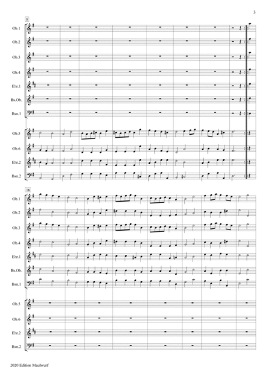Menuet und Rigaudon Woodwind Quartet scores gallery preview page 5