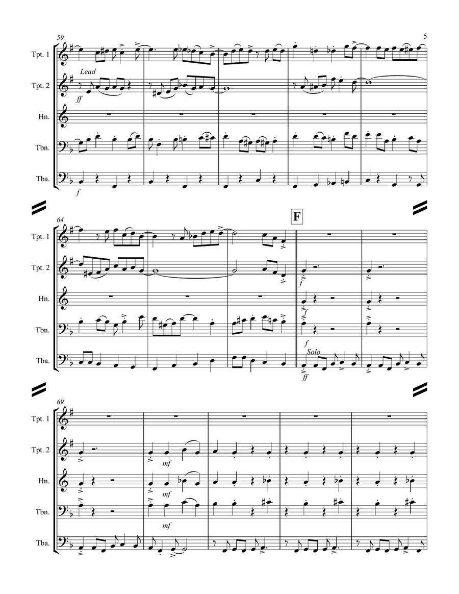 Royal Garden Blues (for Brass Quintet) Brass Quintet scores gallery preview page 6