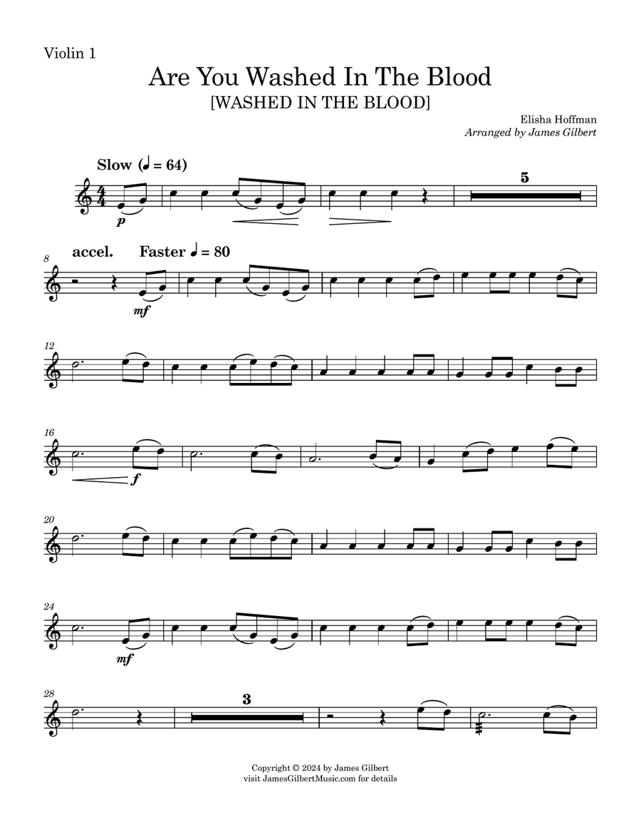 Are You Washed In The Blood String Quartet scores gallery preview page 3