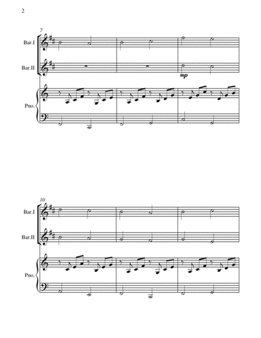 Canon - Johann Pachebel - 2 B Flat Baritones and Piano - Intermediate/Advanced Intermediate level image number null