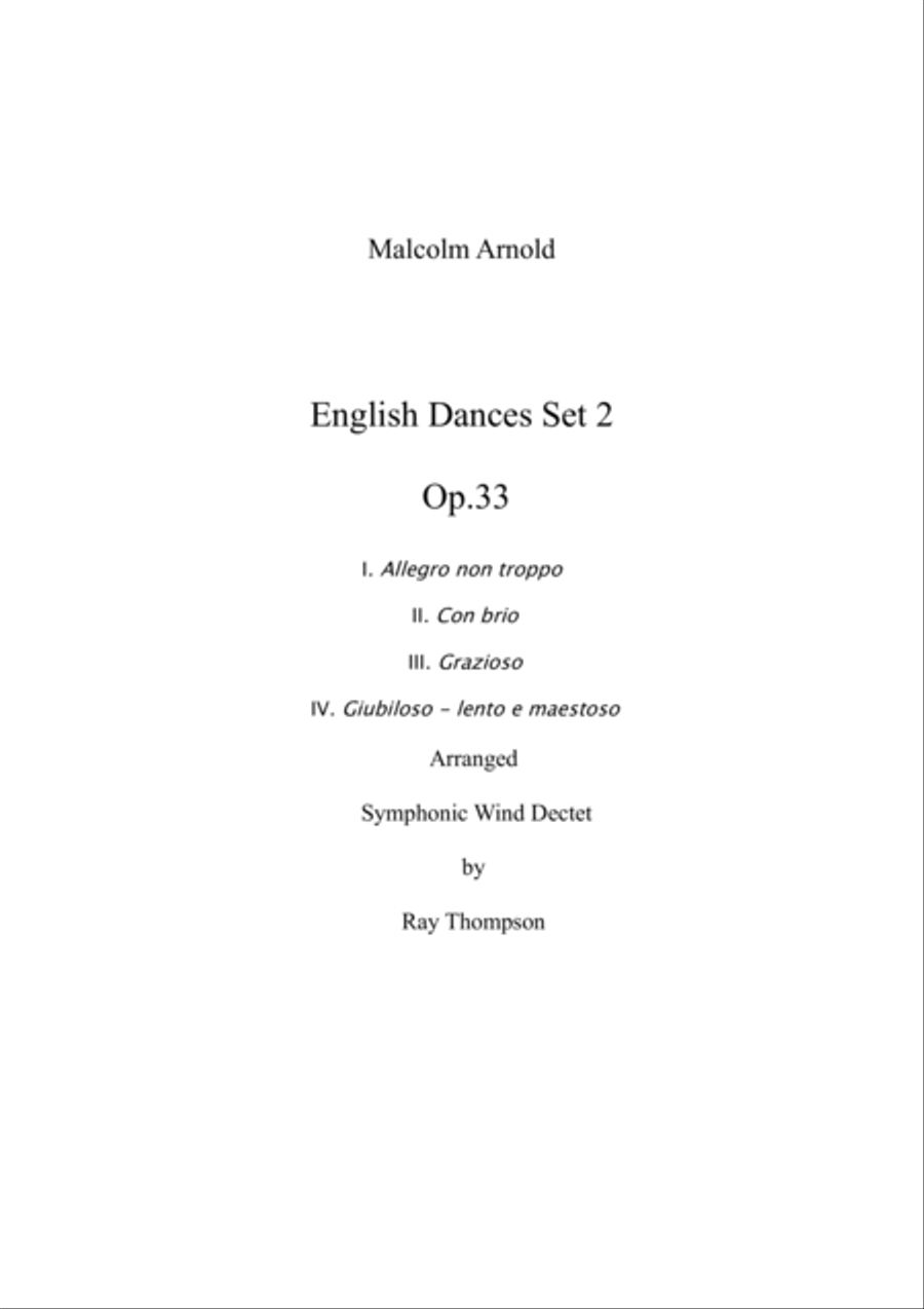 English Dances, Set 2, Op. 33: No. 4. Giubiloso - Lento E Maestoso School and Community scores gallery preview page 1